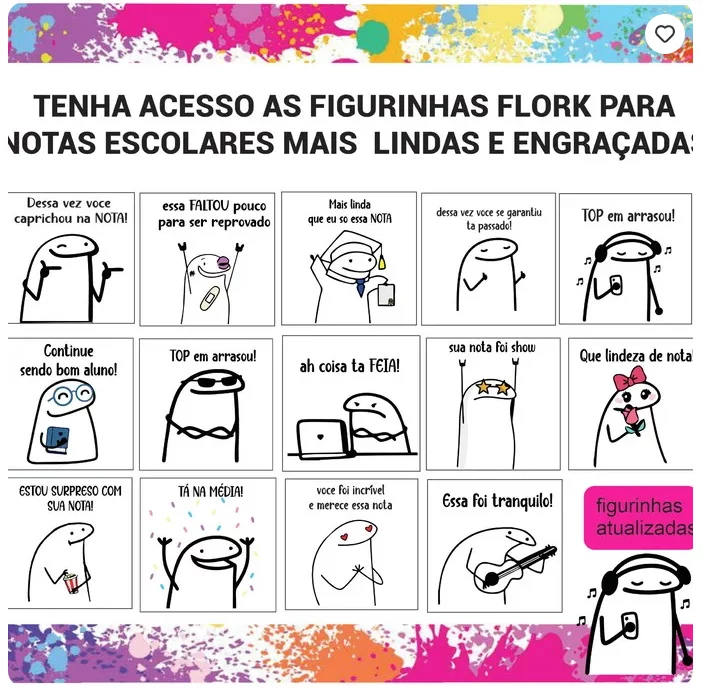 Figurinhas de inscentivo Florks Divertidas