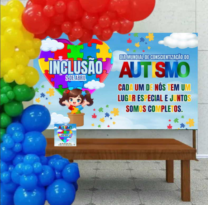 Kit dia do Autismo Balão da Inclusão