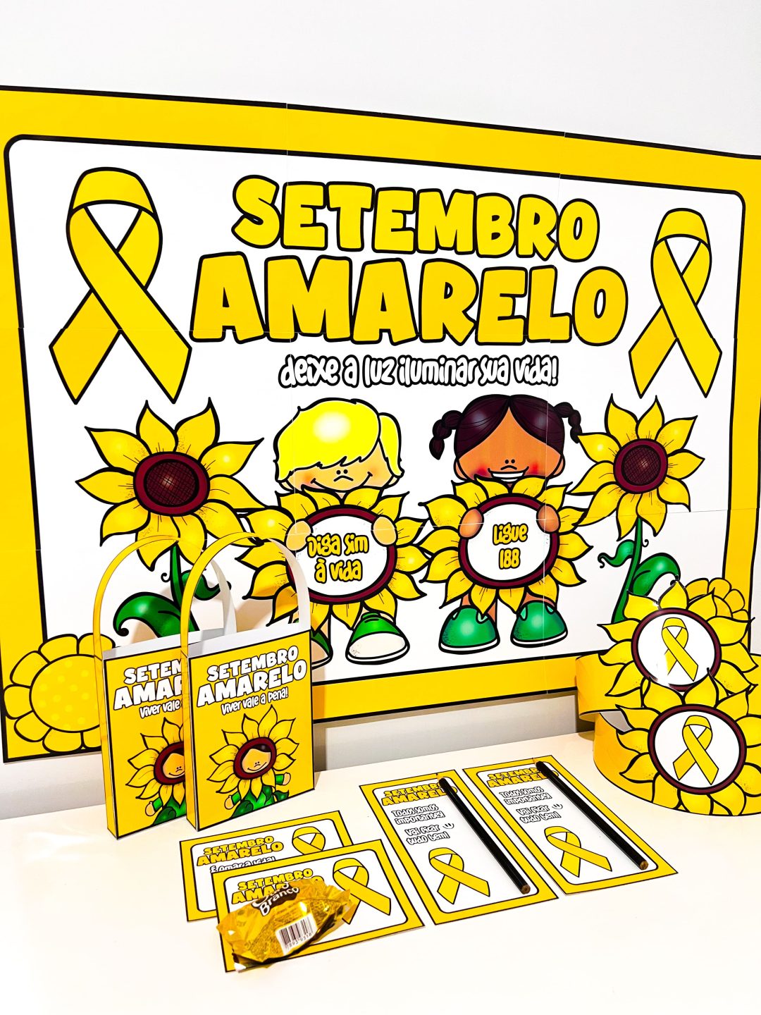 Kit Painel e Lembrancinhas – Setembro Amarelo