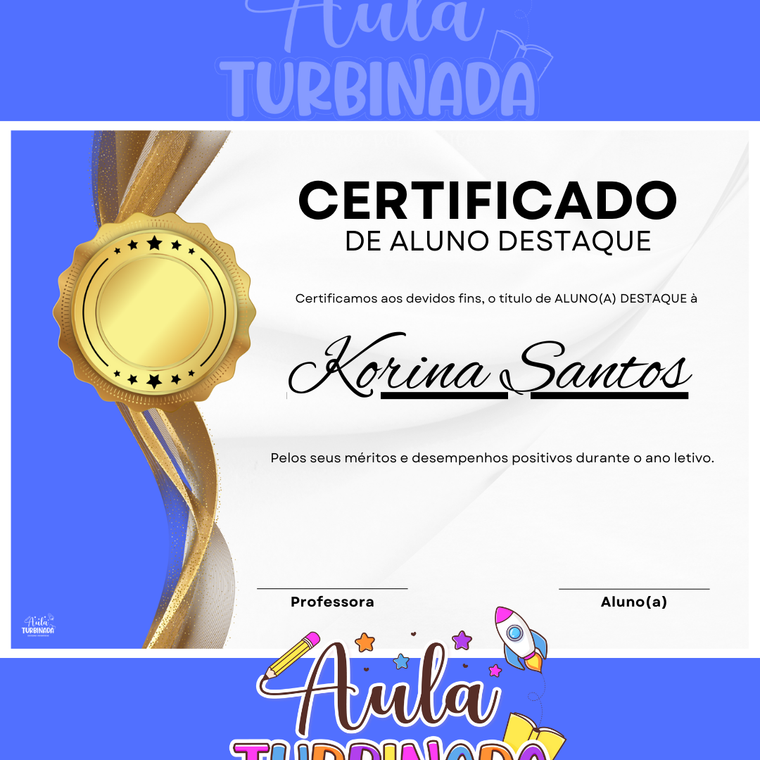 Certificado de aluno destaque