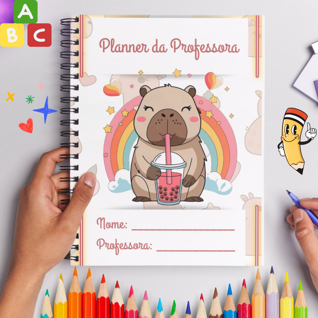 Planner da Professora 2026 – Tema Capivara