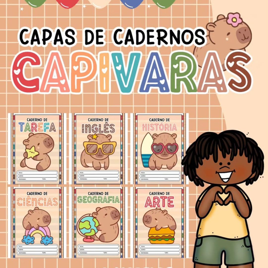 Capinhas para caderno - Capivara