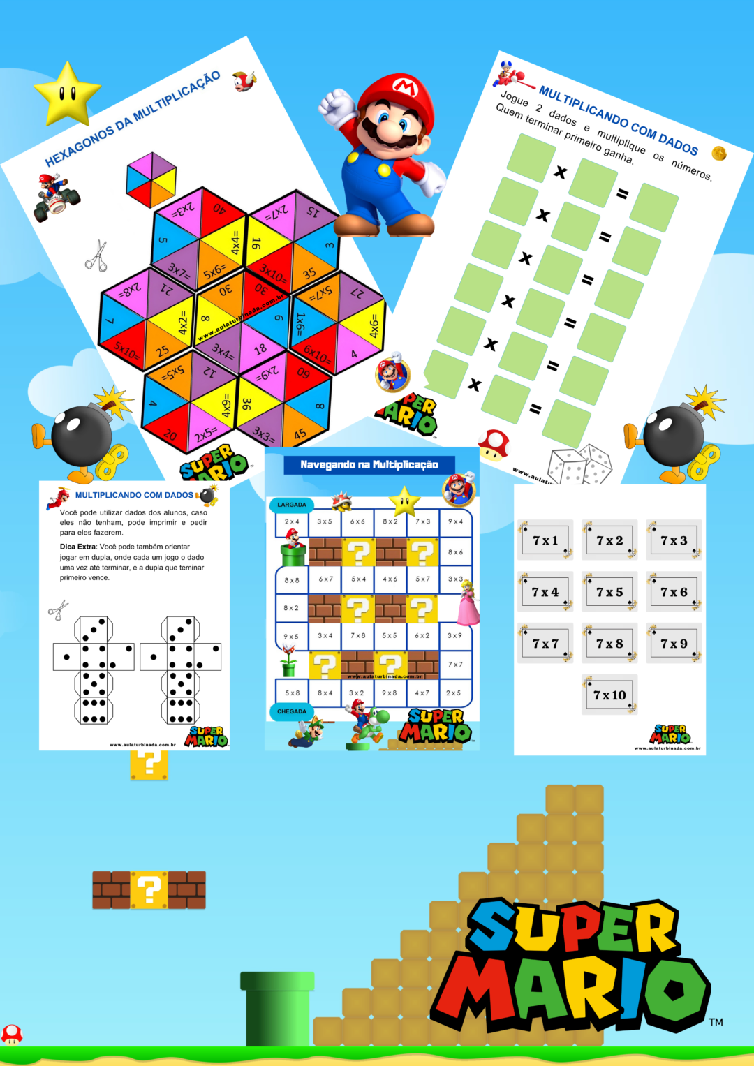 COMBO - 10 Jogos da Tabuada de Multiplicação - SUPER MARIO - Imagem 3