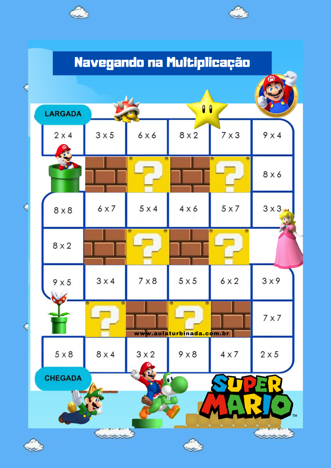 COMBO - 10 Jogos da Tabuada de Multiplicação - SUPER MARIO - Imagem 5
