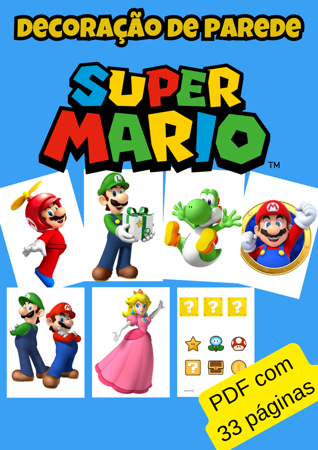 Decoração de parede - Super Mário