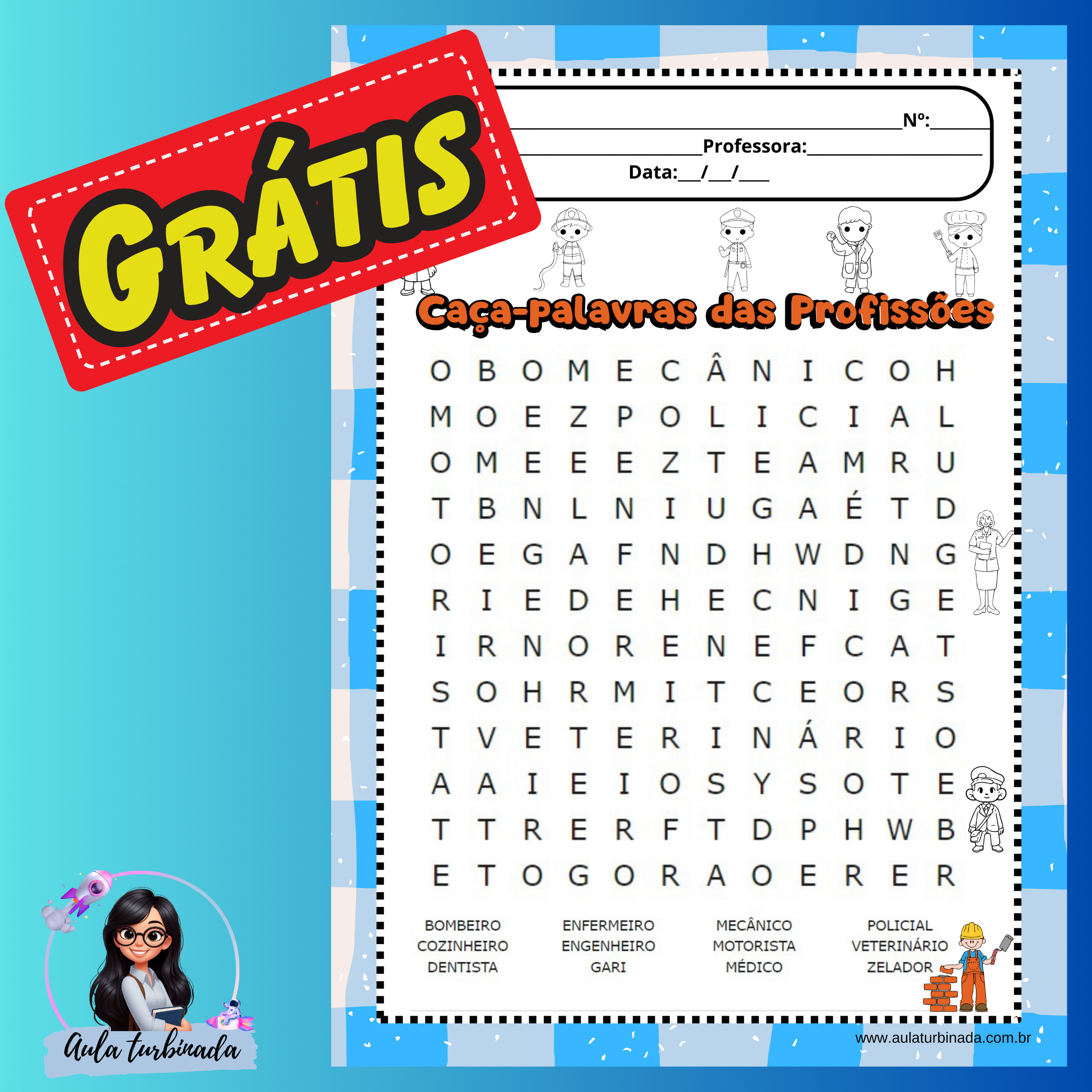Caça Palavras das Profissões