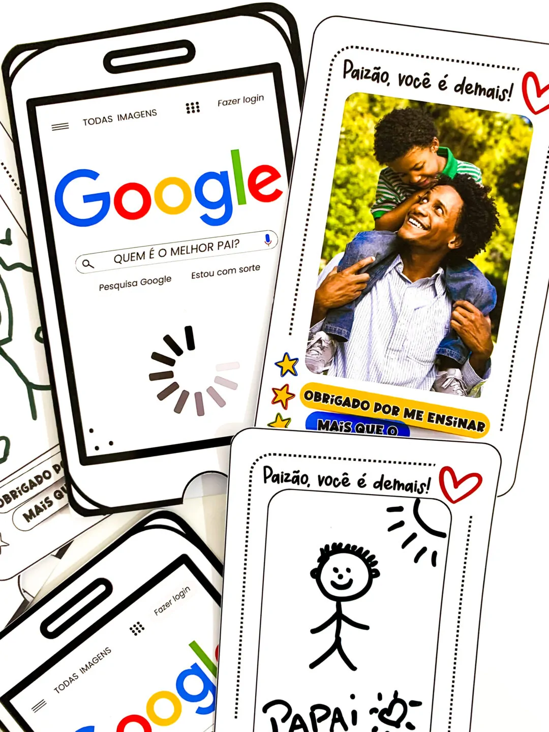 Cartão Dia dos Pais tema Google