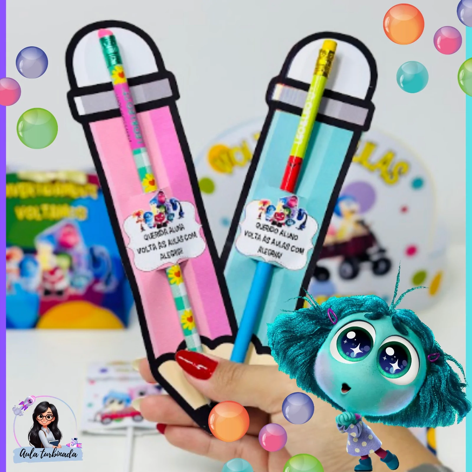 Kit Lembrancinhas Volta às Aulas - Emoções  Divertidamente - Imagem 2