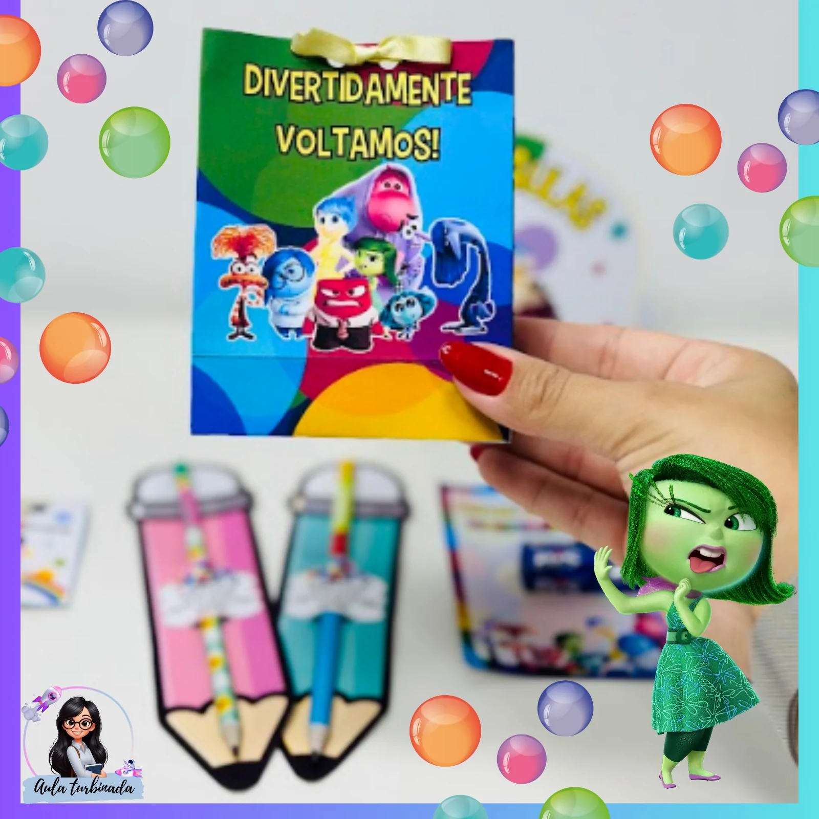 Kit Lembrancinhas Volta às Aulas - Emoções  Divertidamente - Imagem 3