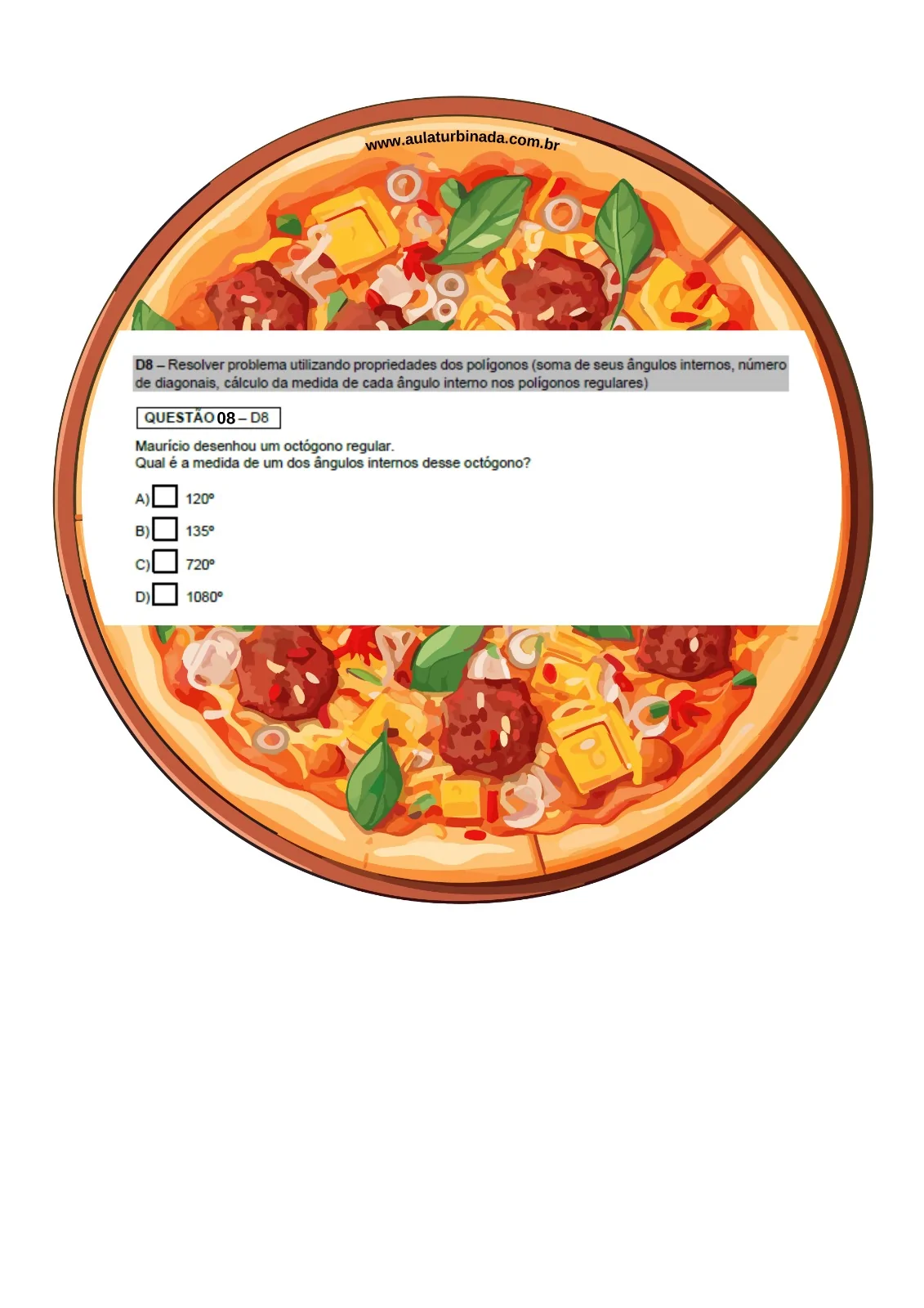 Pizza dos Descritores - Matemática 8 ° e 9° Ano - Imagem 3