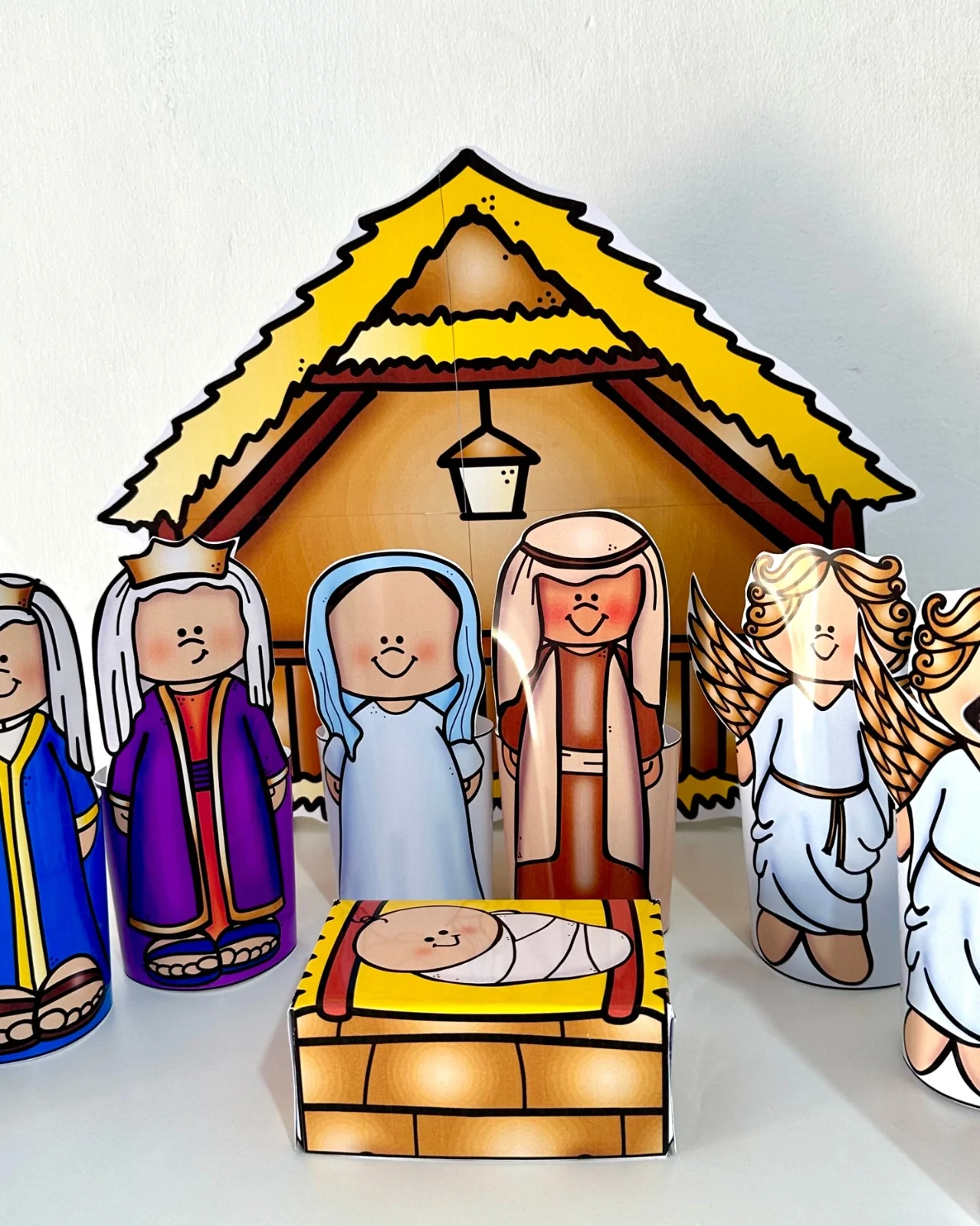 Presépio de Mesa 3D Colorido – Representando o Nascimento de Jesus