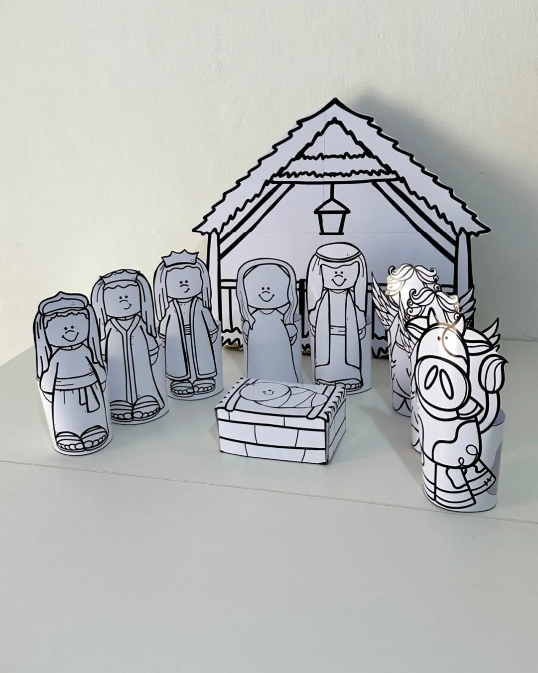 Presépio de Mesa 3D para Colorir - Nascimento de Jesus - Imagem 8