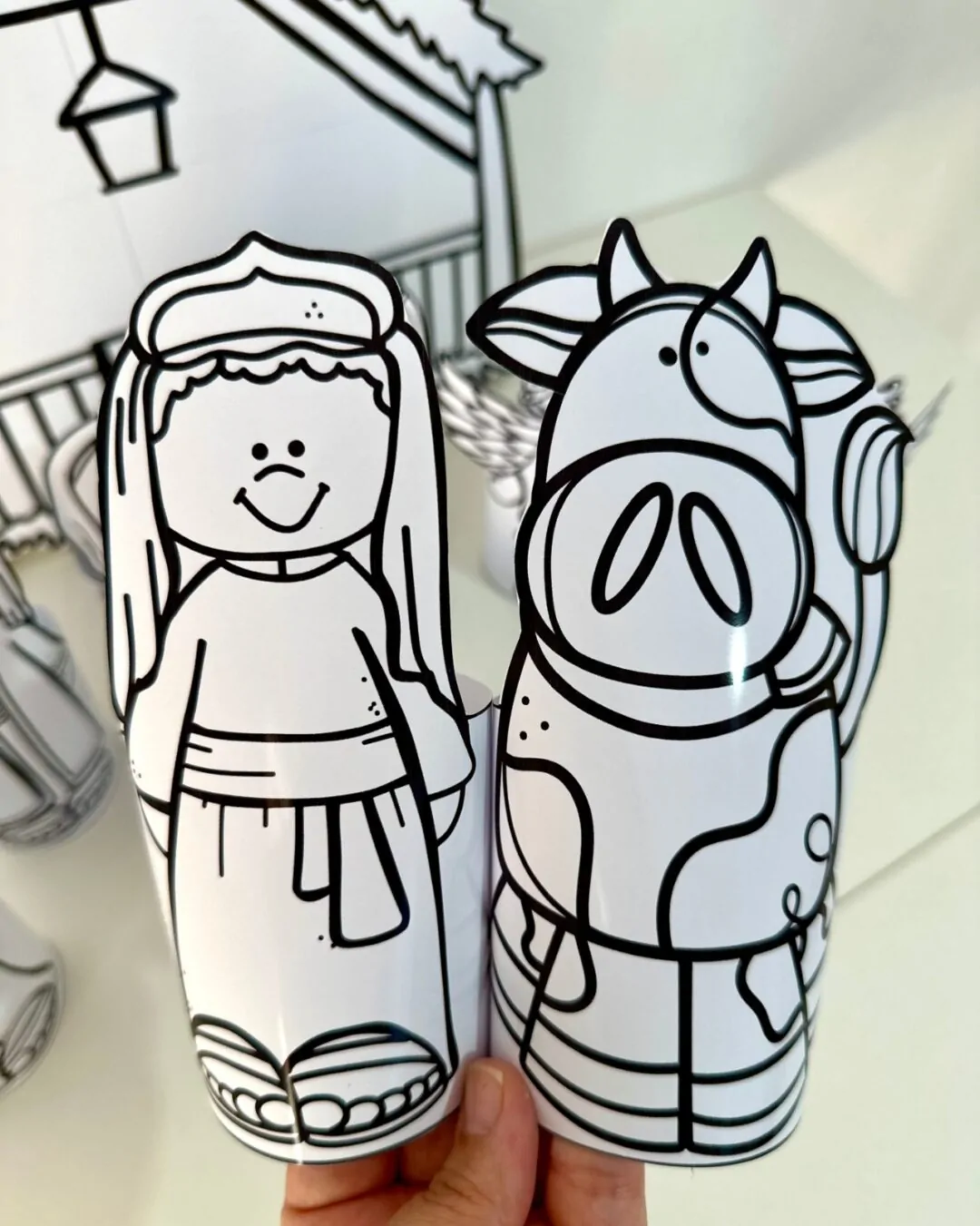 Presépio de Mesa 3D para Colorir - Nascimento de Jesus - Imagem 3
