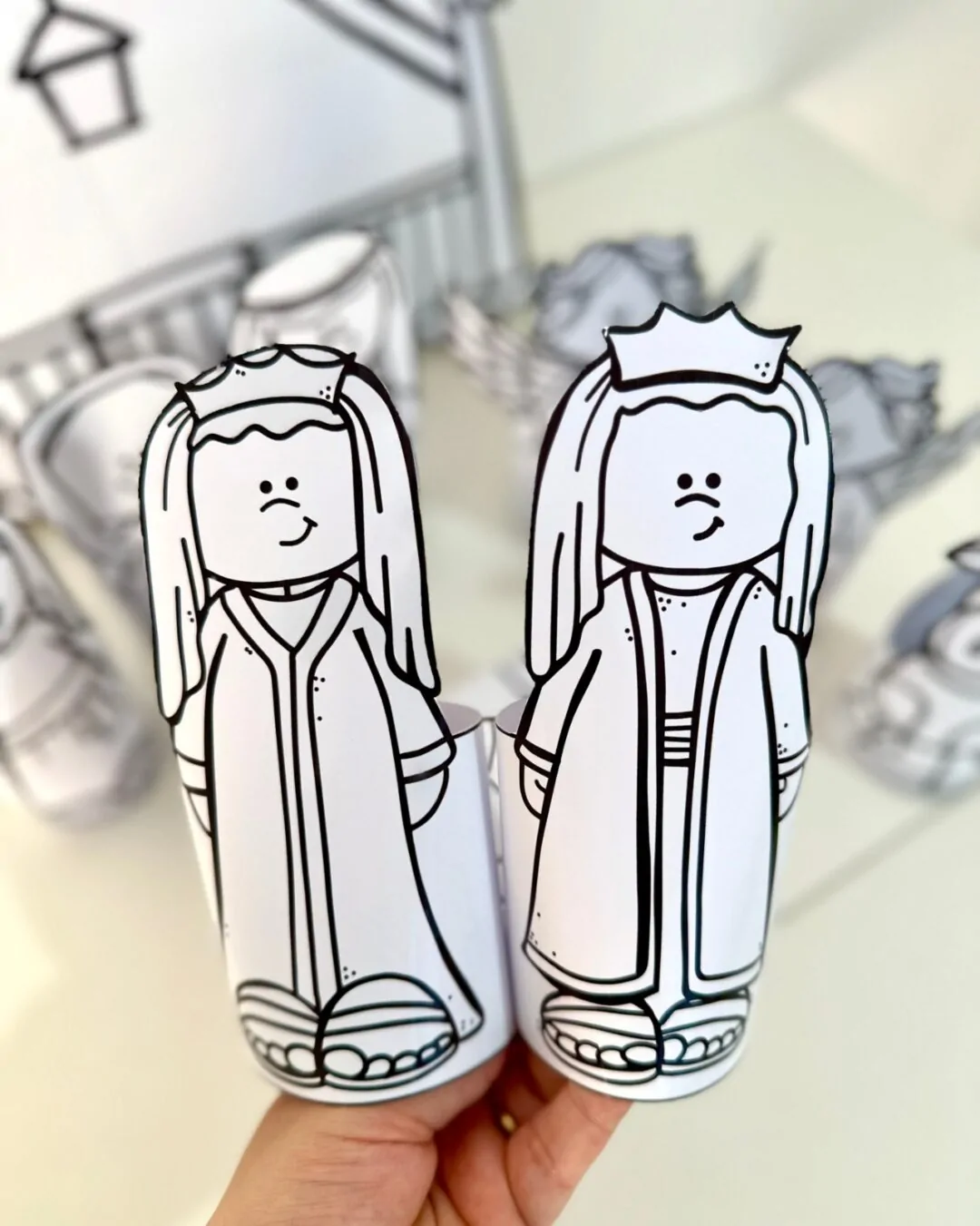Presépio de Mesa 3D para Colorir - Nascimento de Jesus - Imagem 4