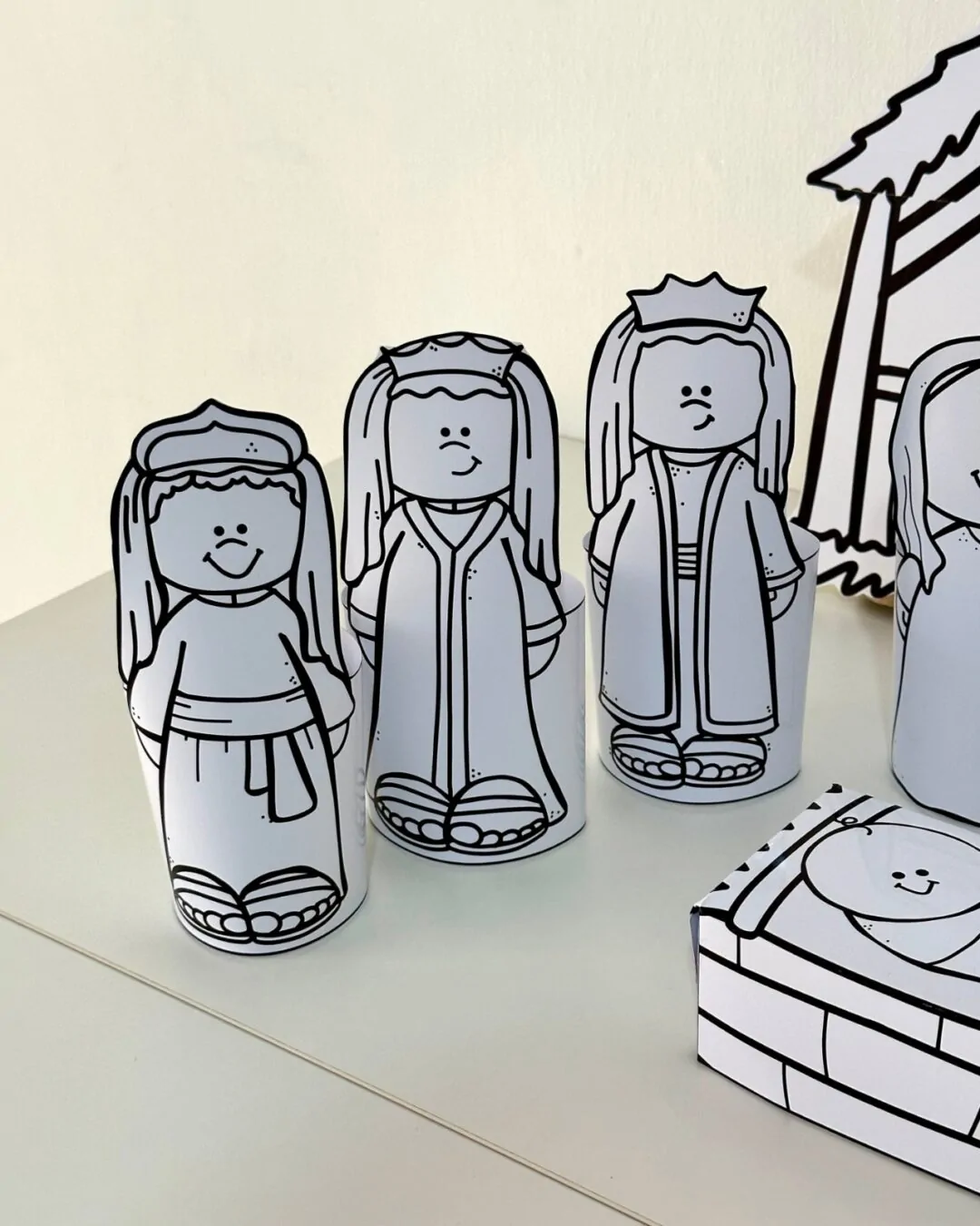 Presépio de Mesa 3D para Colorir - Nascimento de Jesus - Imagem 5