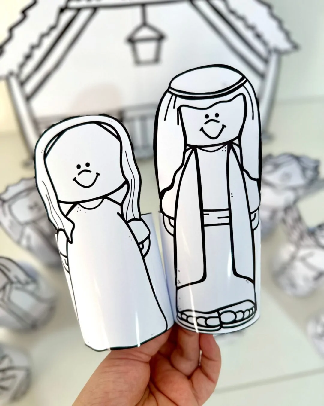 Presépio de Mesa 3D para Colorir - Nascimento de Jesus - Imagem 6