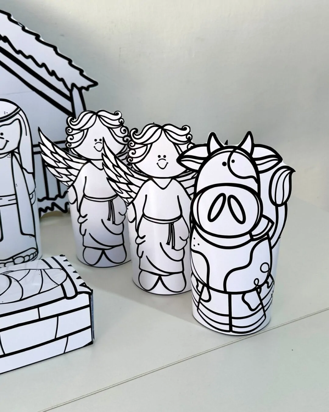 Presépio de Mesa 3D para Colorir - Nascimento de Jesus - Imagem 7
