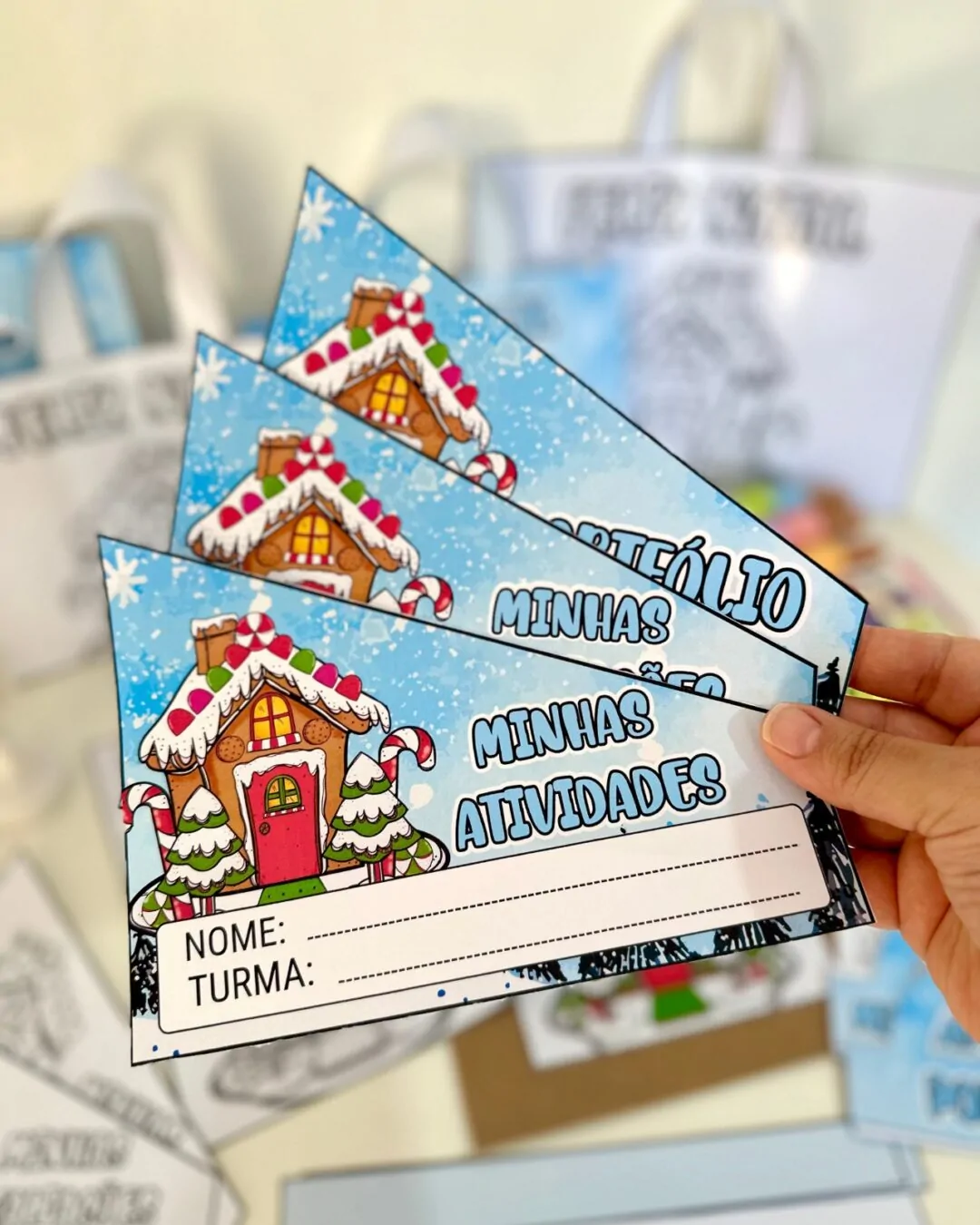 Kit Capas de Atividades: Tema Casinha de Natal - Imagem 8