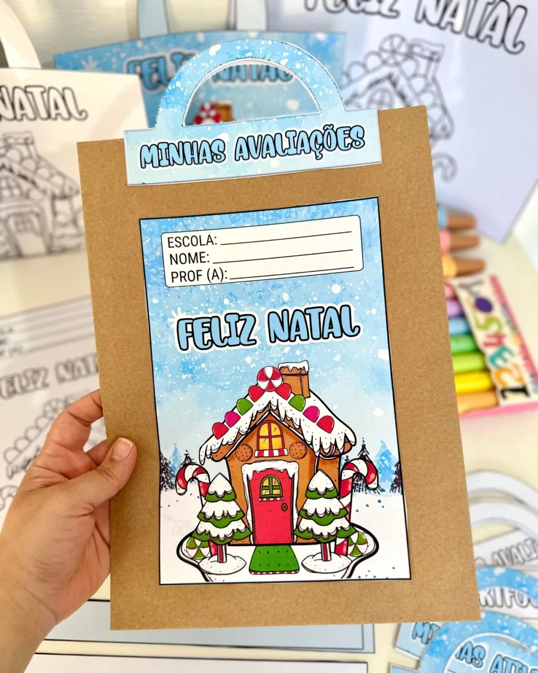 Kit Capas de Atividades: Tema Casinha de Natal - Imagem 6
