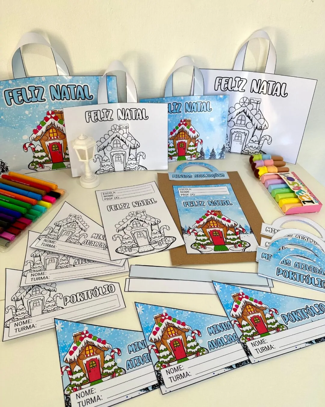 Kit Capas de Atividades: Tema Casinha de Natal - Imagem 5