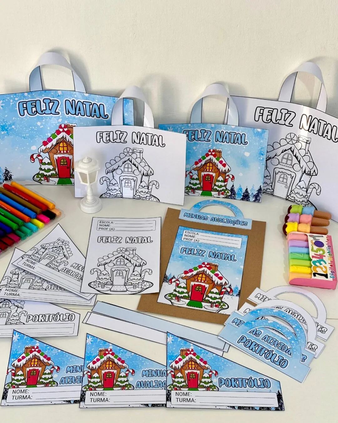 Kit Capas de Atividades: Tema Casinha de Natal - Imagem 4