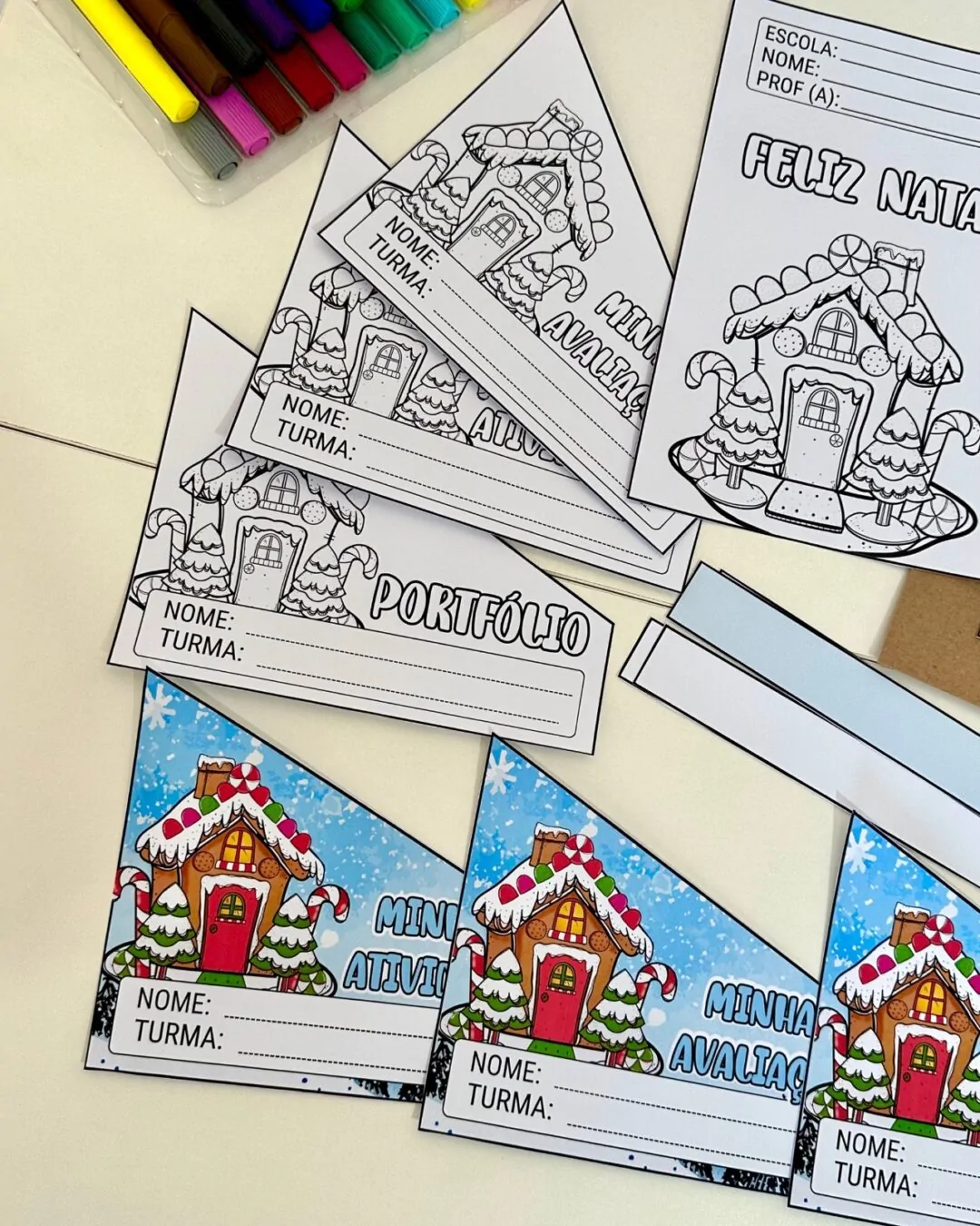 Kit Capas de Atividades: Tema Casinha de Natal - Imagem 3