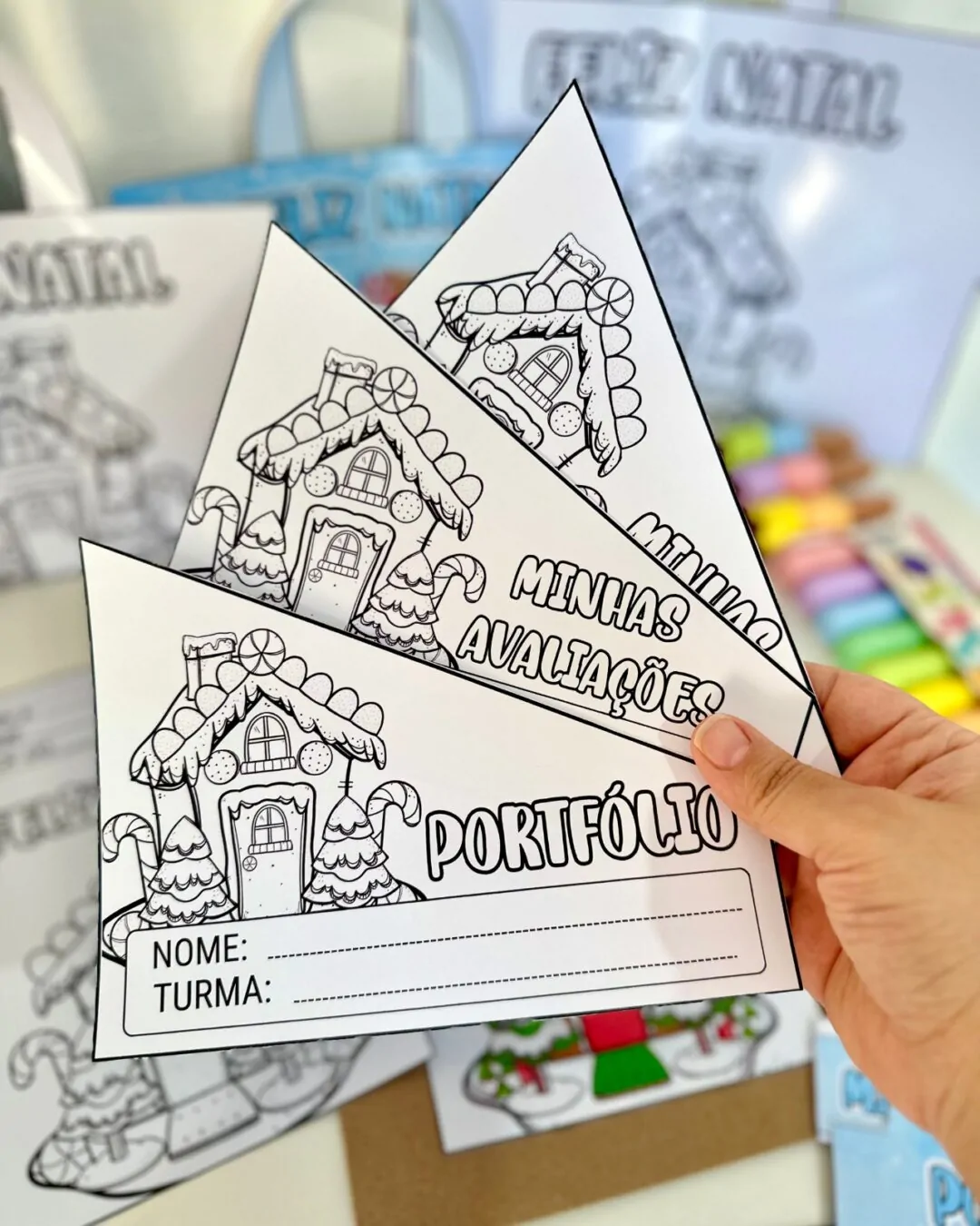Kit Capas de Atividades: Tema Casinha de Natal - Imagem 9