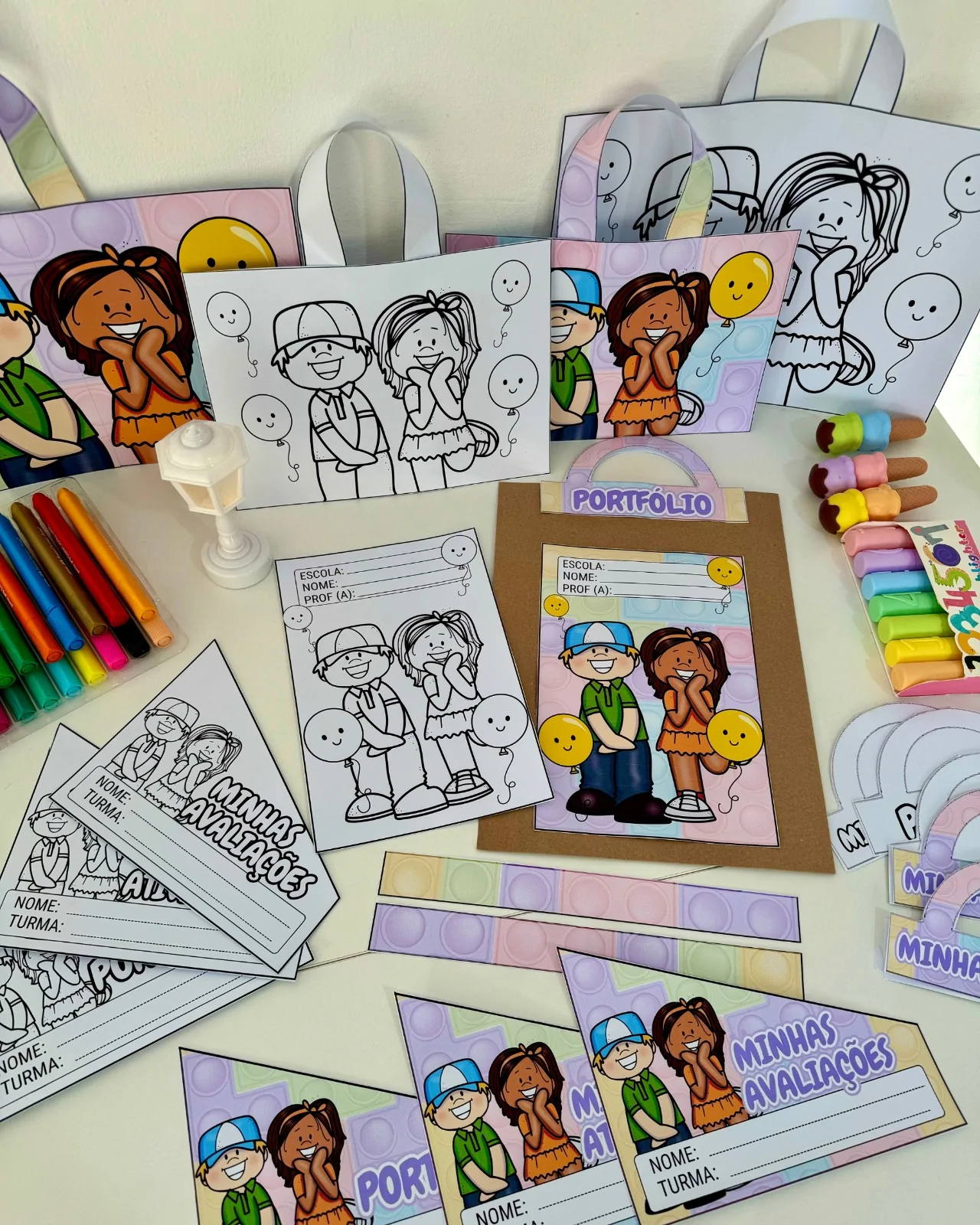 Kit Capas de Atividades: Tema Festa