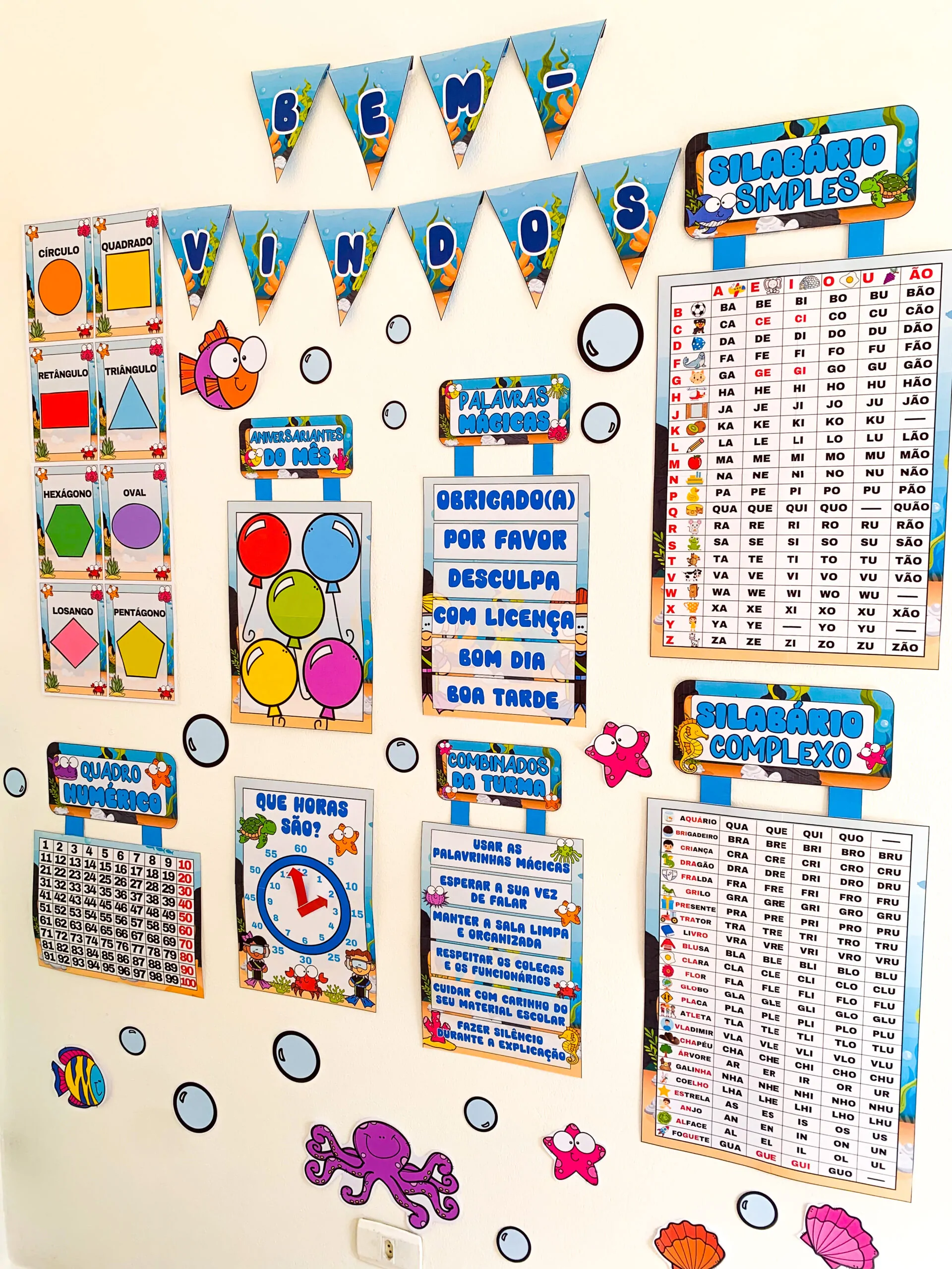 Kit Sala Ornamentação de Sala - Fundo do Mar - Imagem 16