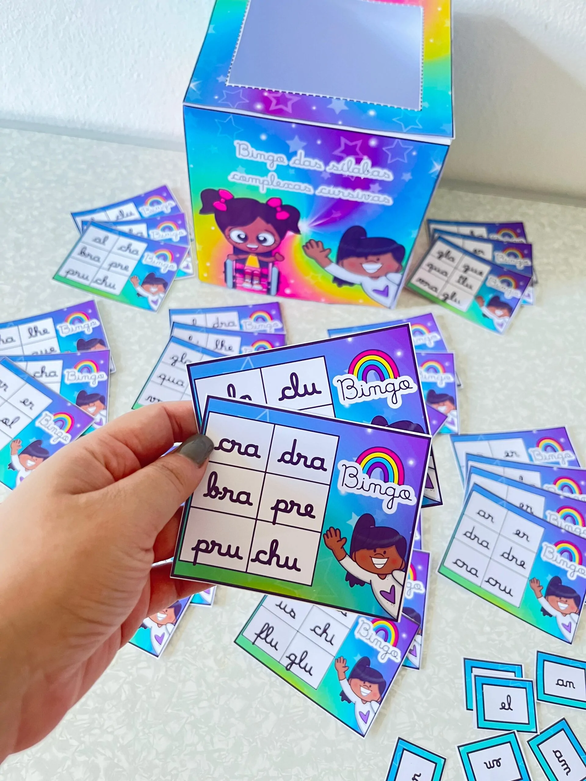 Bingo Das Sílabas Complexas Cursivas - Imagem 6