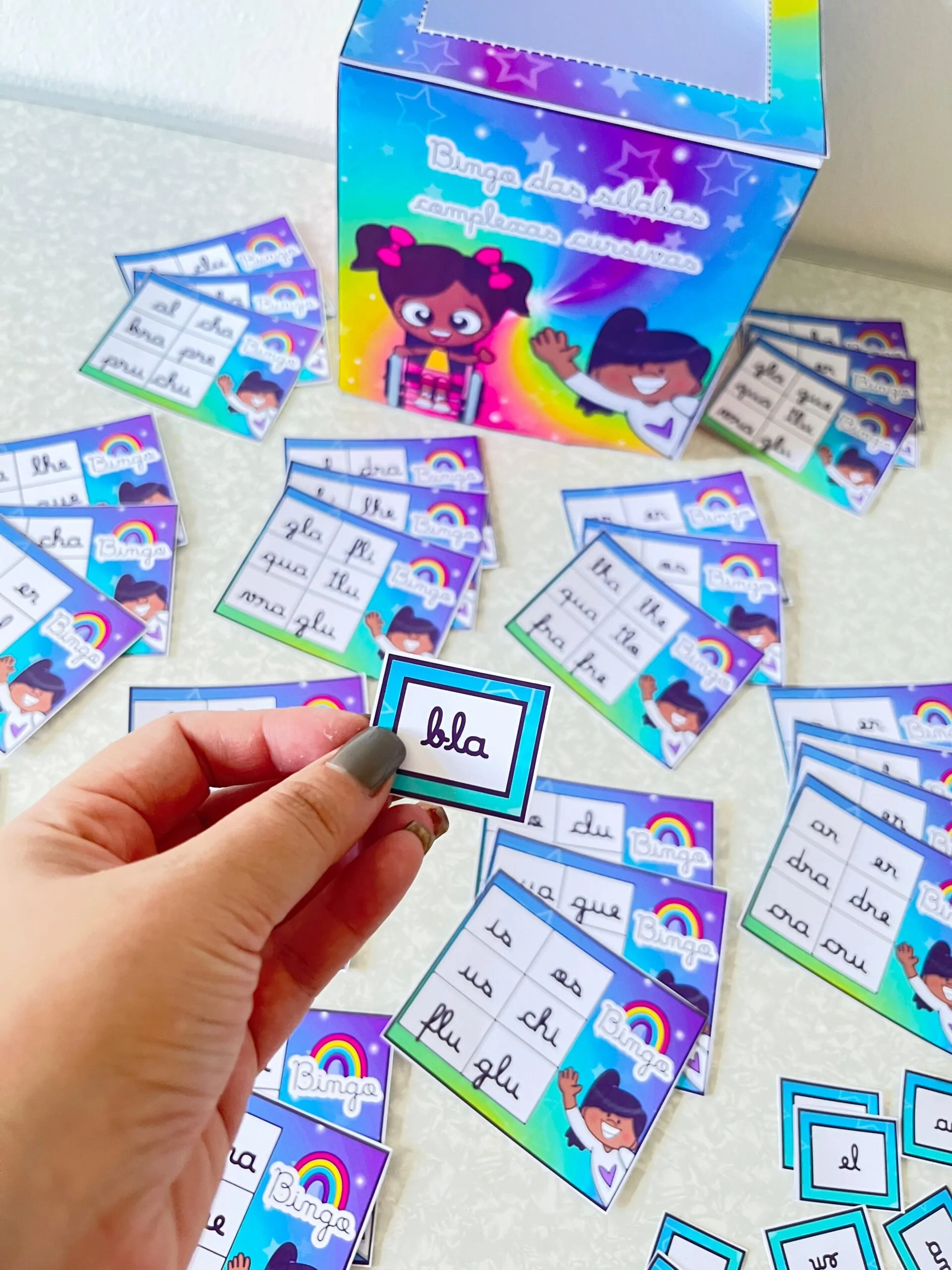 Bingo Das Sílabas Complexas Cursivas - Imagem 7