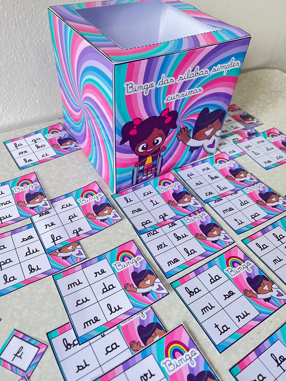 Bingo Das Sílabas Simples Cursivas - Imagem 2