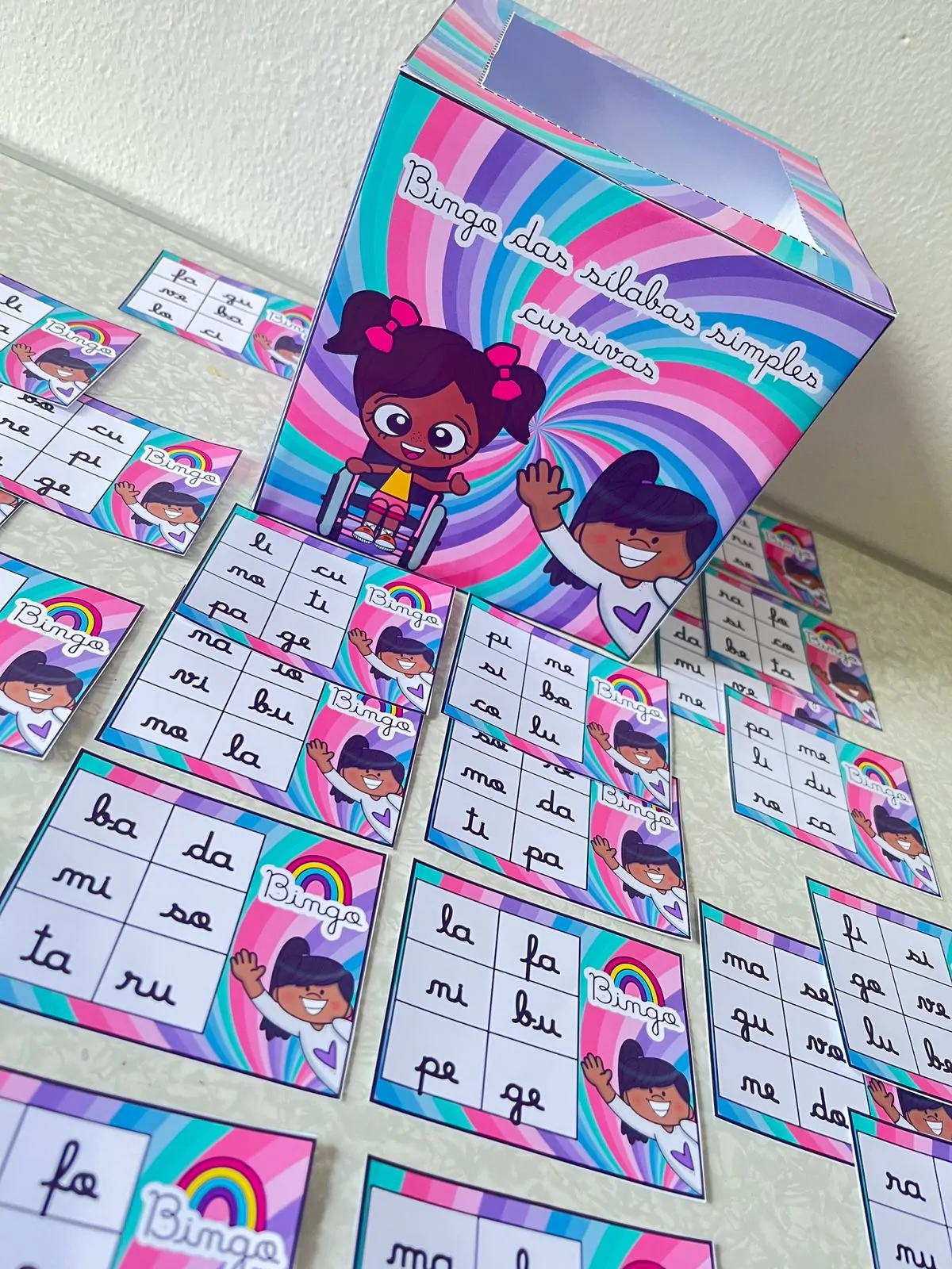 Bingo Das Sílabas Simples Cursivas - Imagem 3