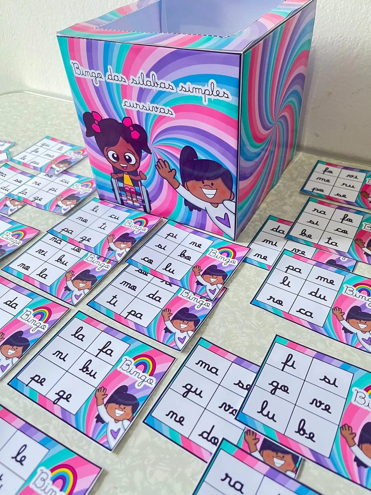 Bingo Das Sílabas Simples Cursivas - Imagem 4