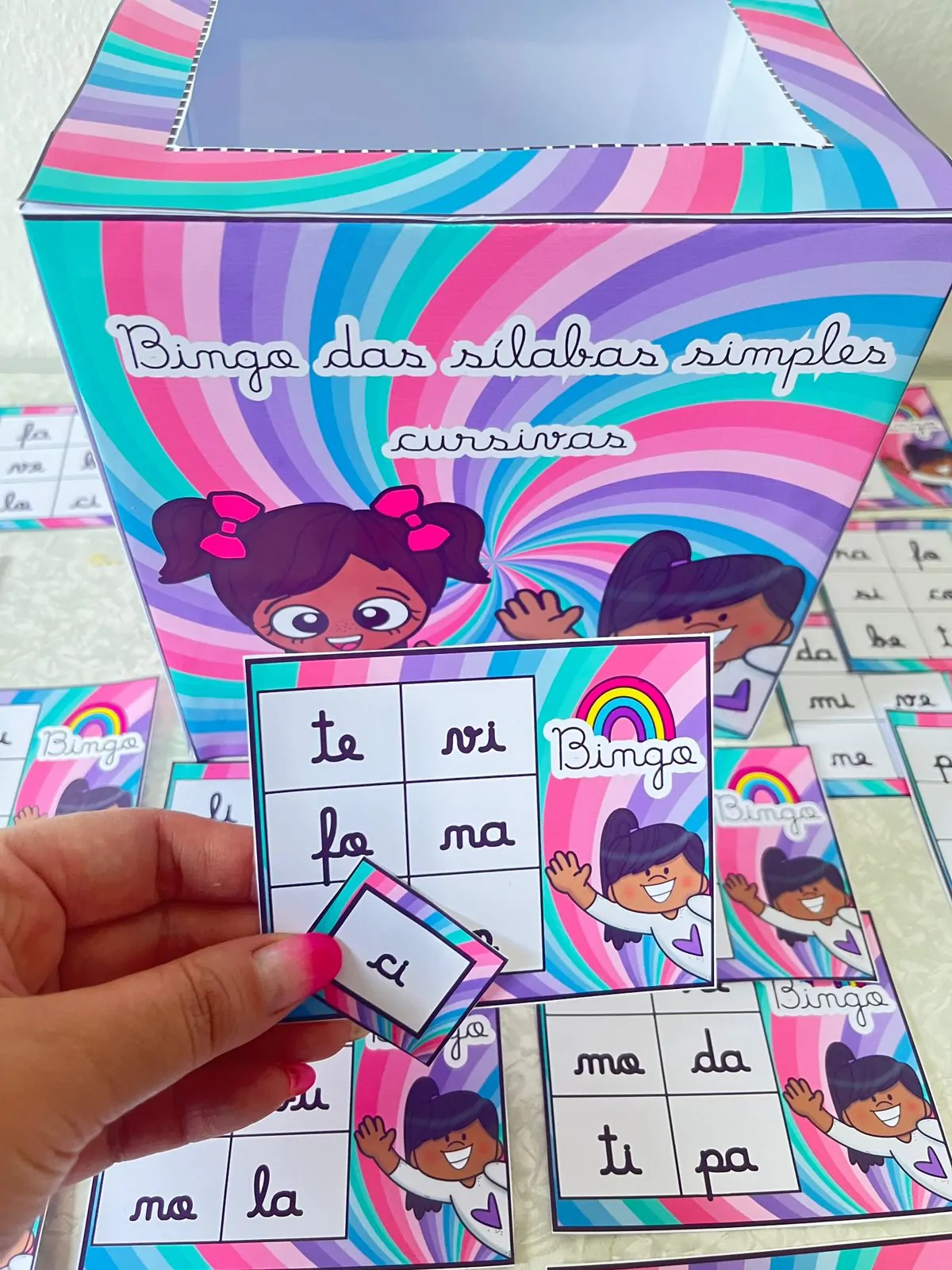 Bingo Das Sílabas Simples Cursivas - Imagem 6