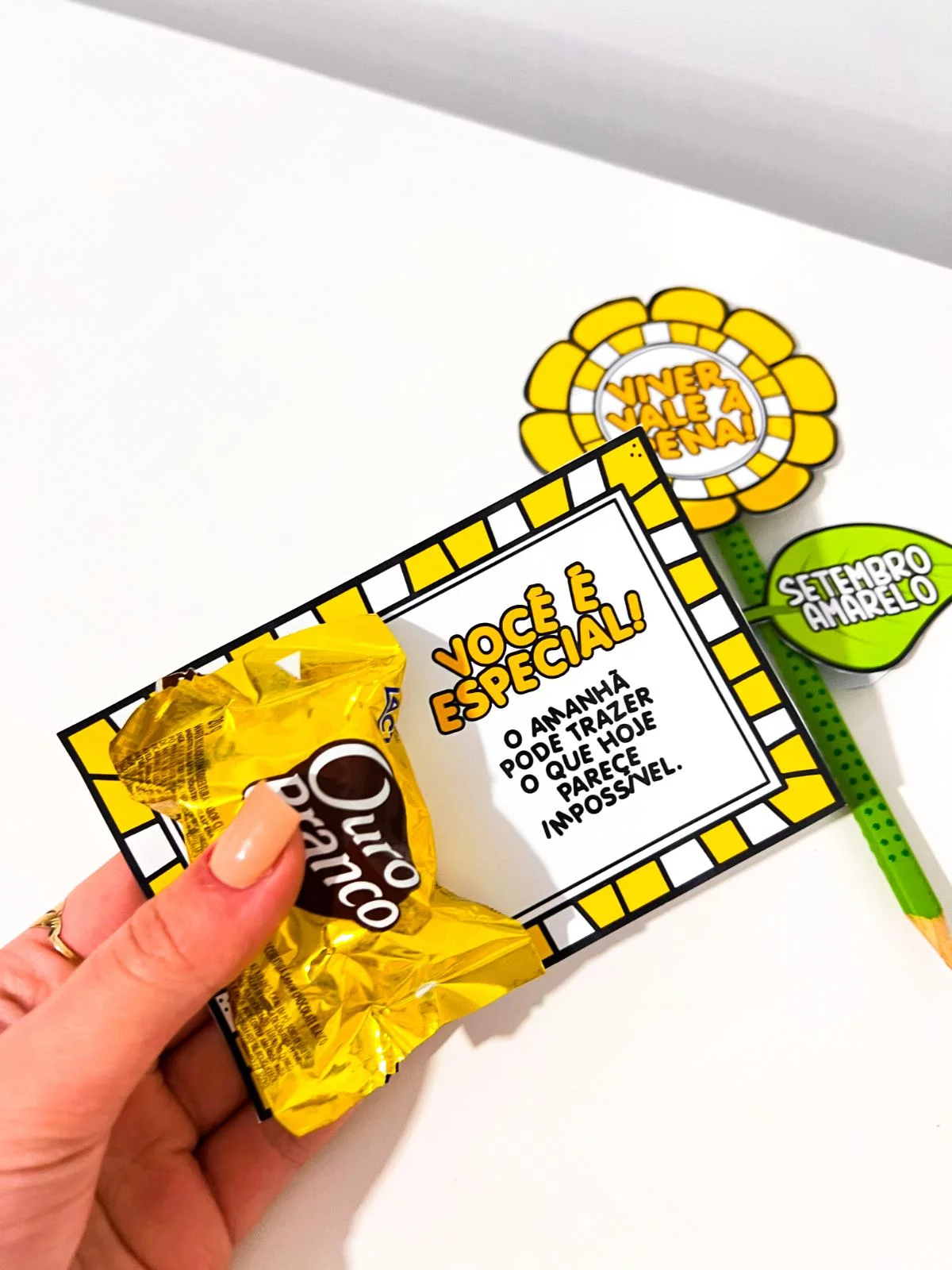 Lembrancinha Lápis Girassol – Setembro Amarelo - Imagem 5