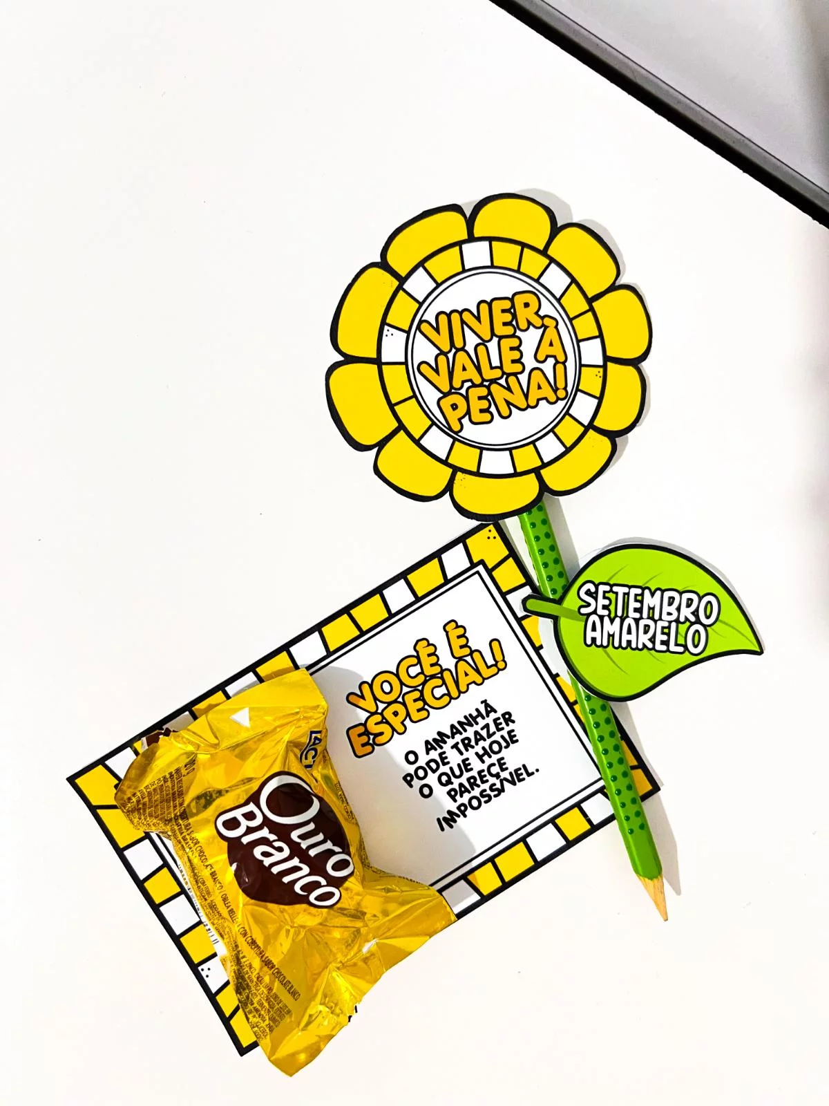Lembrancinha Lápis Girassol – Setembro Amarelo - Imagem 2
