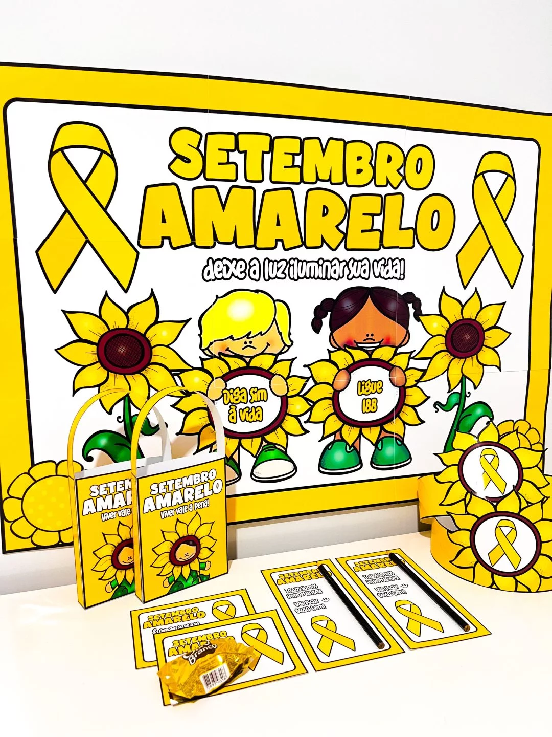 Kit Painel e Lembrancinhas – Setembro Amarelo