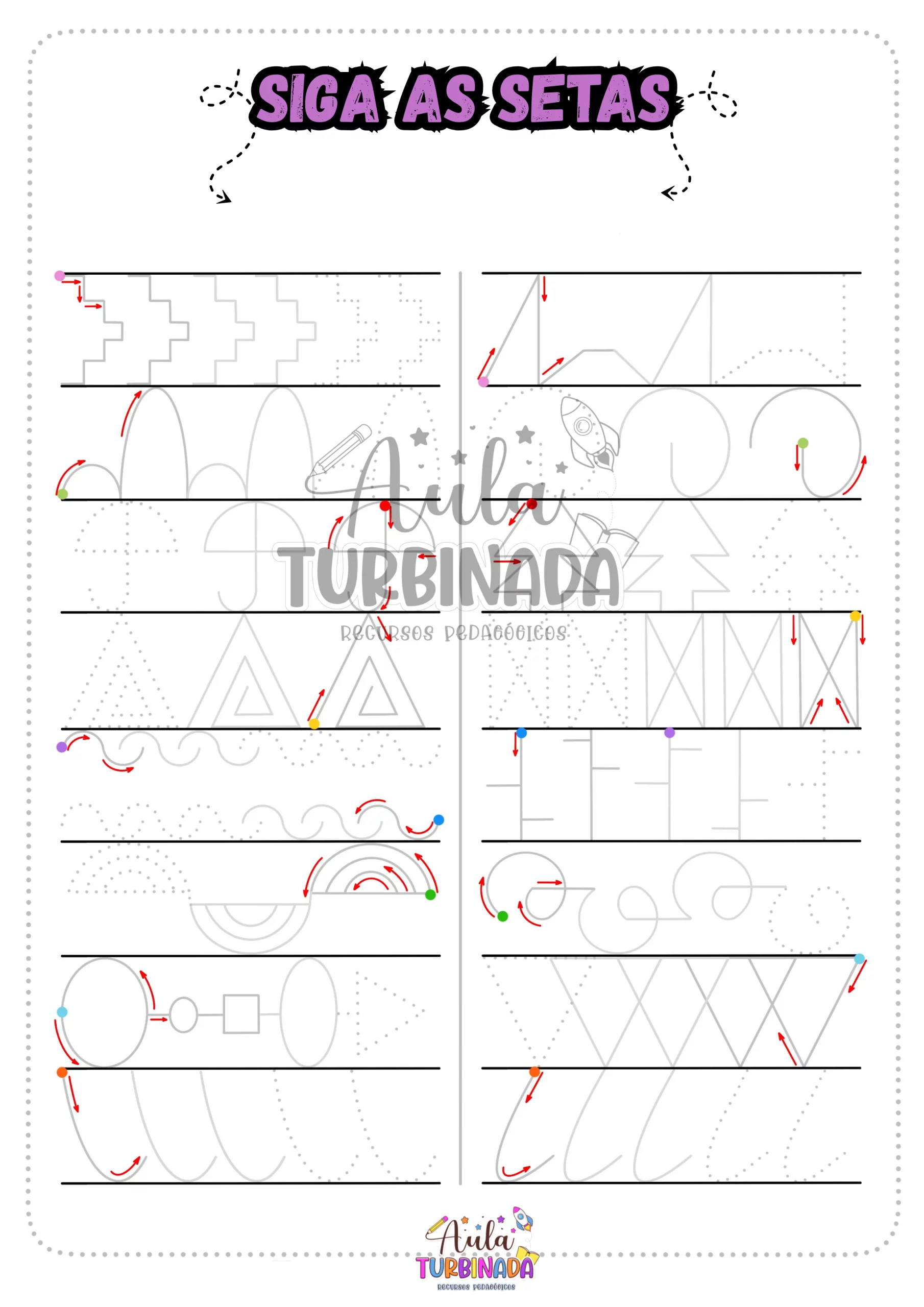 Tracejado - Siga as Setas